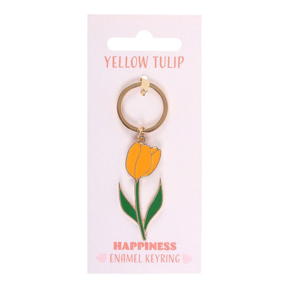 Yellow Tulip Happiness Keyring - Jones Home & Gift from thetraditionalgiftshop.live
