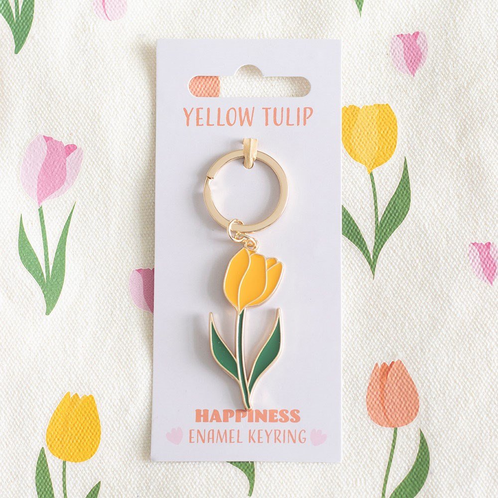 Yellow Tulip Happiness Keyring - Jones Home & Gift from thetraditionalgiftshop.live