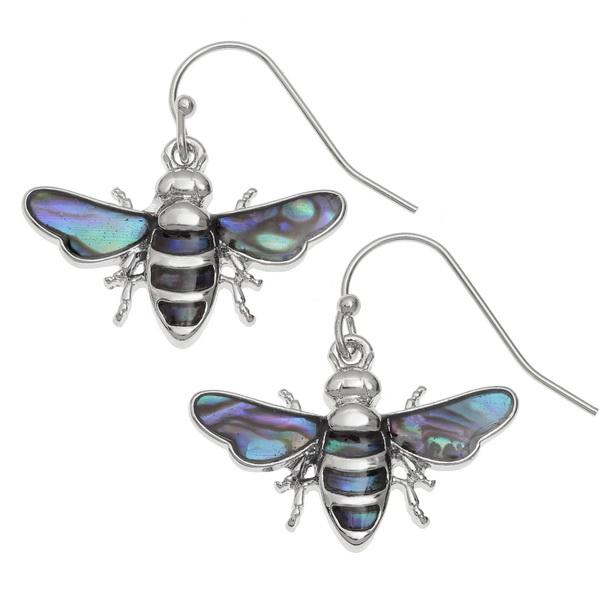 Bee Paua Shell Hook Earrings - Tide Jewellery from thetraditionalgiftshop.live