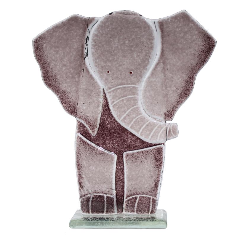 Ellie the Elephant Fused Glass Ornament