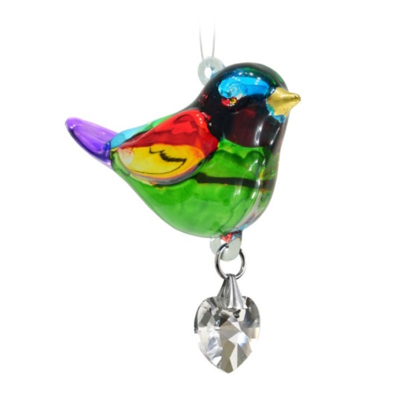 Fantasy Glass Pretty Little Bird - Rainbow - Wild Things Crystal from thetraditionalgiftshop.live