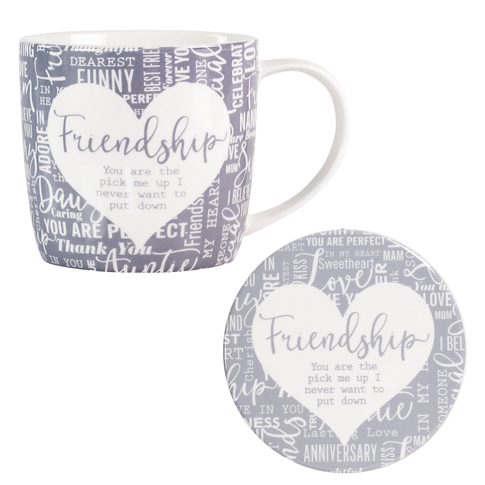 Friendship Sentiment Mug & Coaster Set - Said with Sentiment from thetraditionalgiftshop.live
