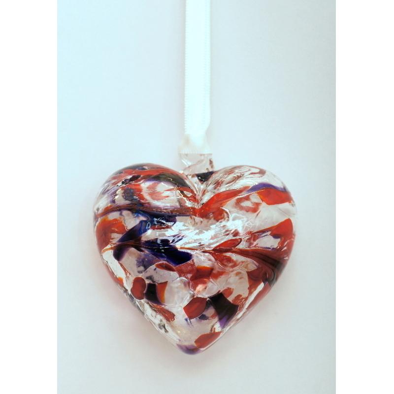 January (Garnet) Birthstone Blown Glass Heart - Milford Blown Glass from thetraditionalgiftshop.live