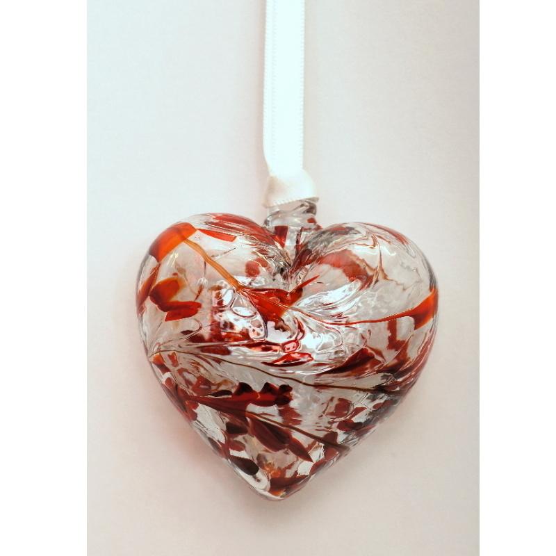 July (Ruby) Birthstone Blown Glass Heart - Milford Blown Glass from thetraditionalgiftshop.live