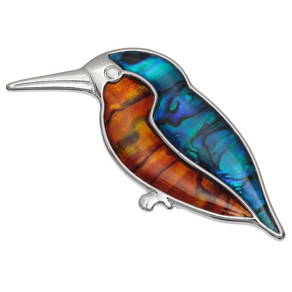 Kingfisher Paua Shell Brooch - Tide Jewellery from thetraditionalgiftshop.live