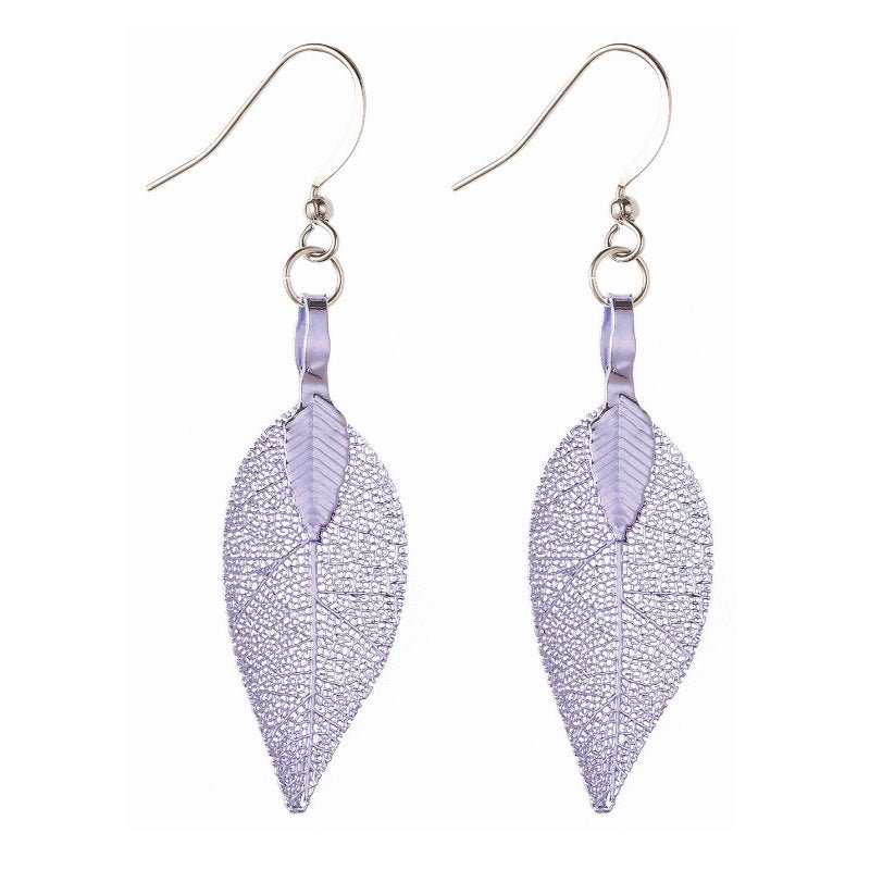 Lilac Leaf Earrings - Pure by Coppercraft from thetraditionalgiftshop.live