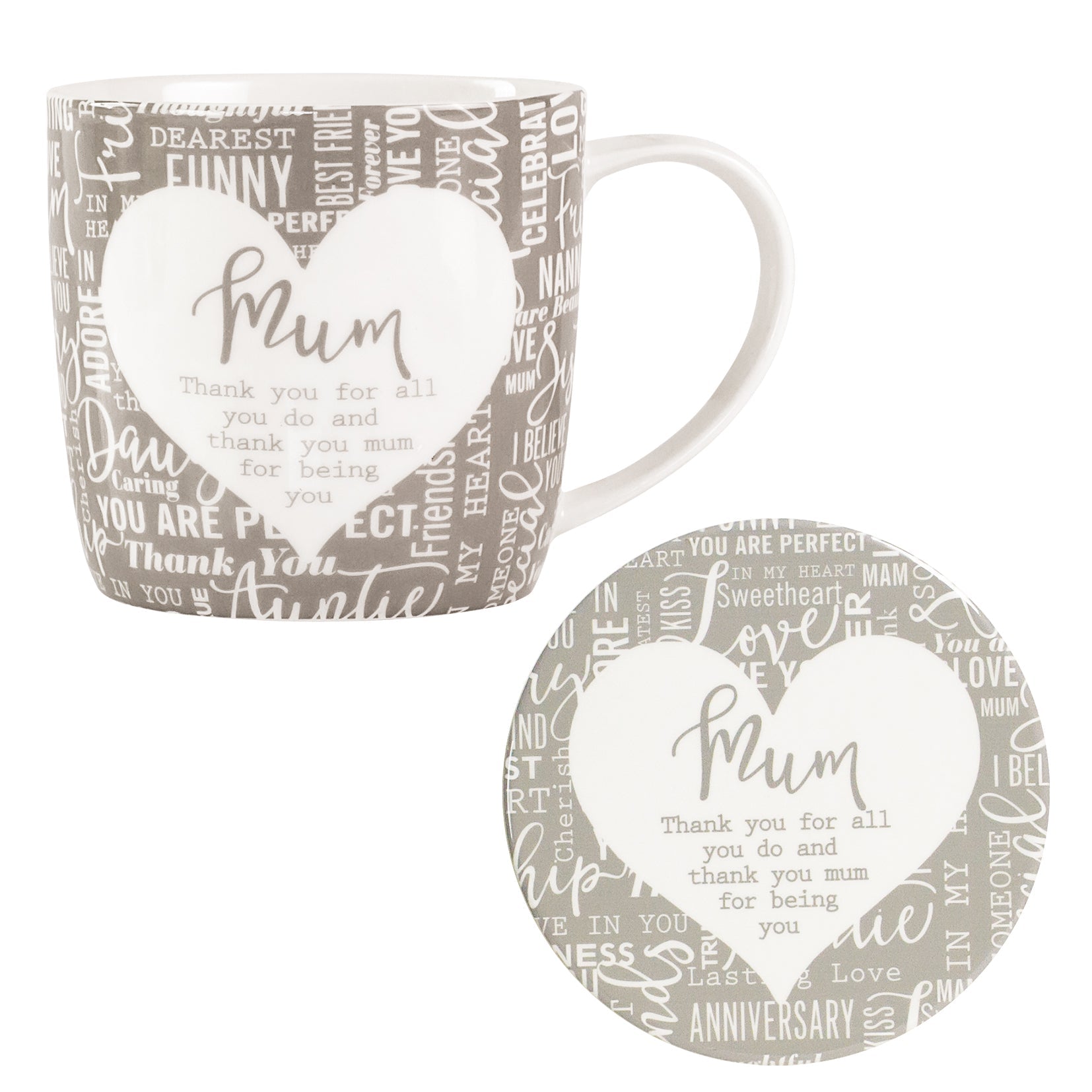 Mum Sentiment Mug & Coaster Set - Said with Sentiment from thetraditionalgiftshop.live
