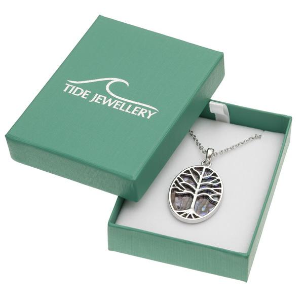 Oval Tree of Life Paua Shell Necklace - Tide Jewellery from thetraditionalgiftshop.live