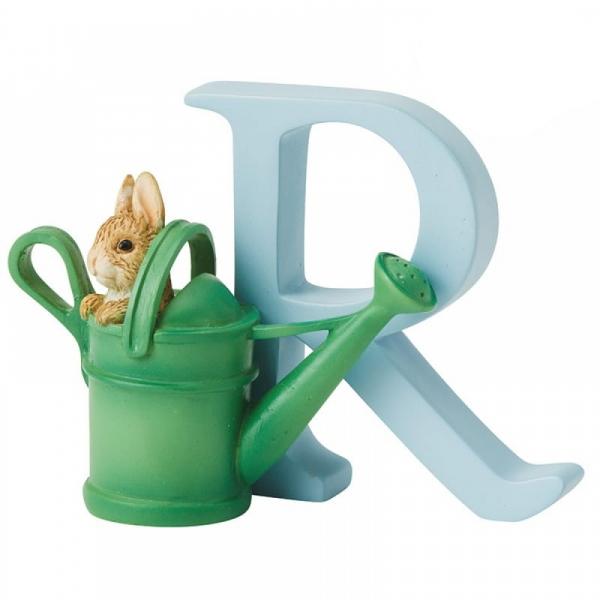 "R" Peter Rabbit in Watering Can Alphabet Letter - Beatrix Potter from thetraditionalgiftshop.live