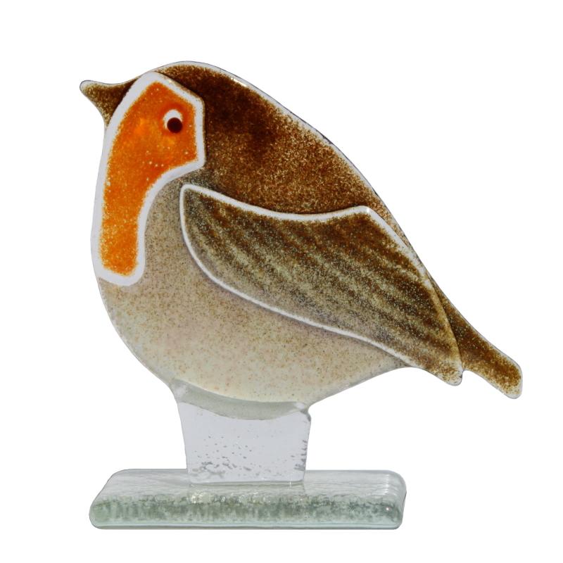 Robin (1) Fused Glass Ornament - D&J Glassware Fused Glass from thetraditionalgiftshop.live