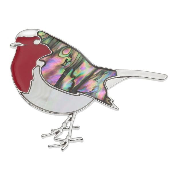 Robin Paua Shell Brooch - Tide Jewellery from thetraditionalgiftshop.live