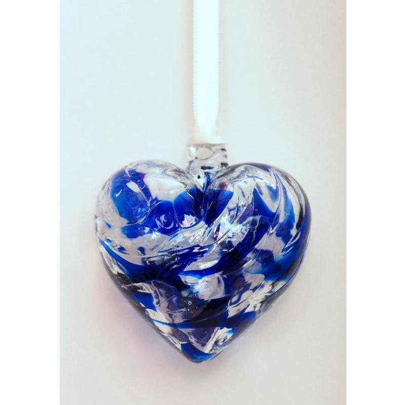 September (Sapphire) Birthstone Blown Glass Heart - Milford Blown Glass from thetraditionalgiftshop.live
