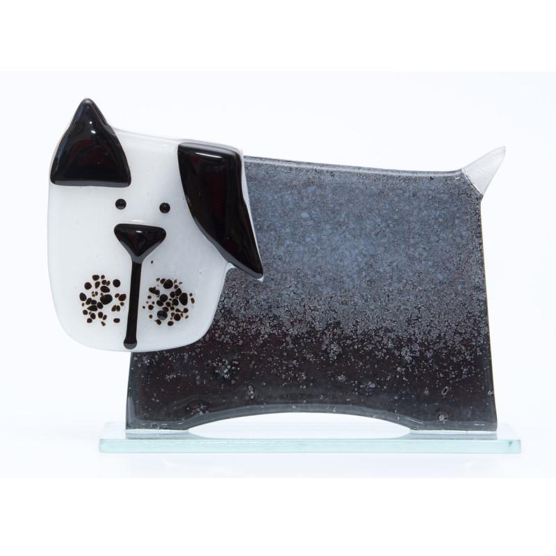 Small Dog (Black) Fused Glass Ornament - Milford Fused Glass from thetraditionalgiftshop.live