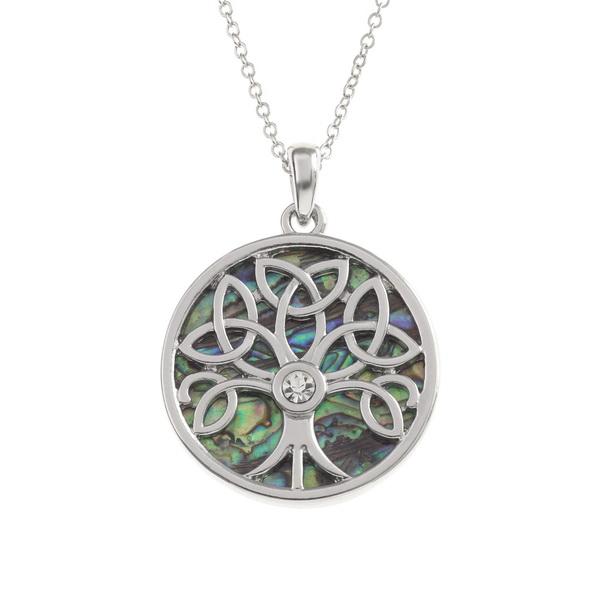 Celtic Tree of Life with Crystal Paua Shell Necklace - Tide Jewellery from thetraditionalgiftshop.live