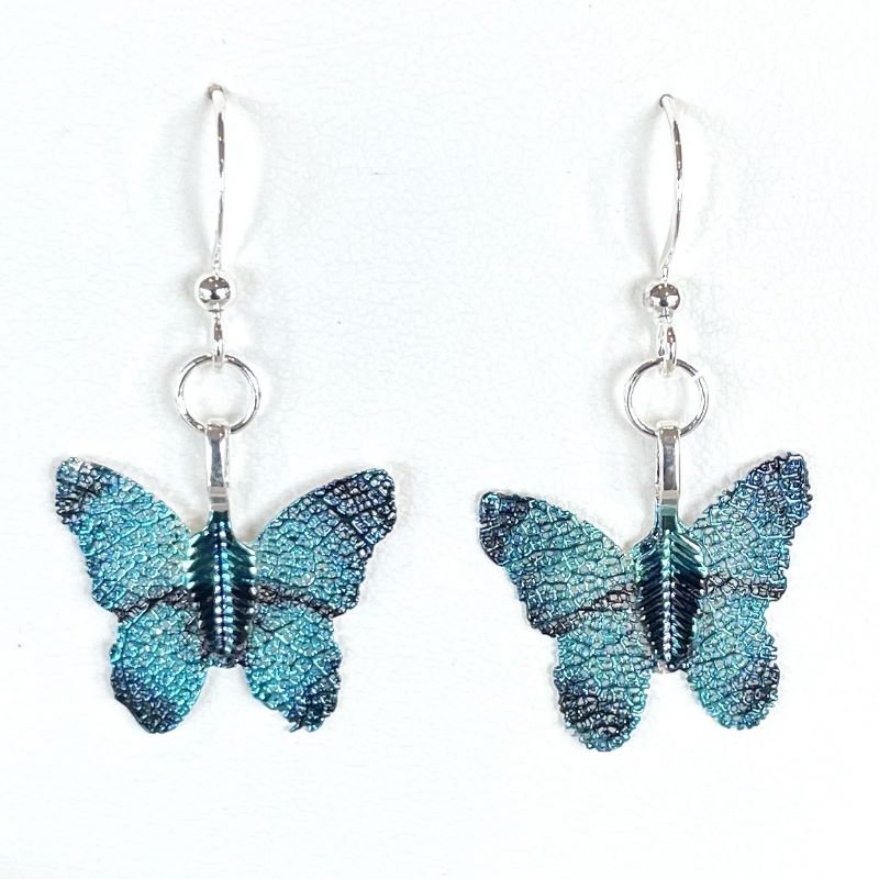Turquoise Butterfly Leaf Earrings - Pure by Coppercraft from thetraditionalgiftshop.live