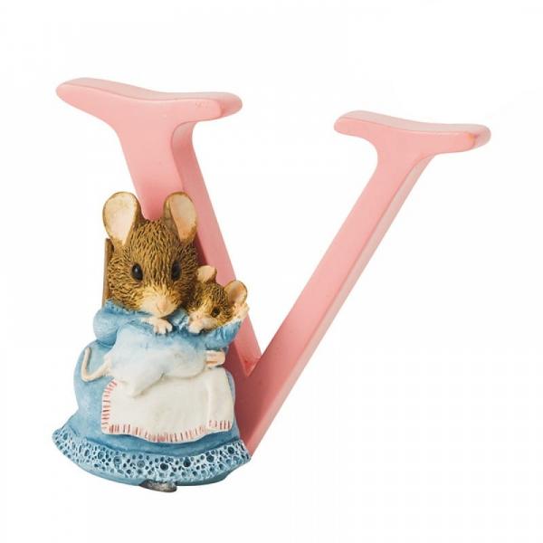 "V" Hunca Munca & Baby Alphabet Letter - Beatrix Potter from thetraditionalgiftshop.live