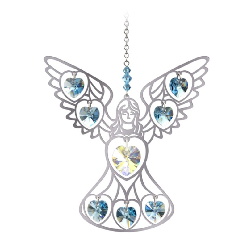 Angel (Baby Blue) Crystal Suncatcher - Wild Things Crystal from thetraditionalgiftshop.live