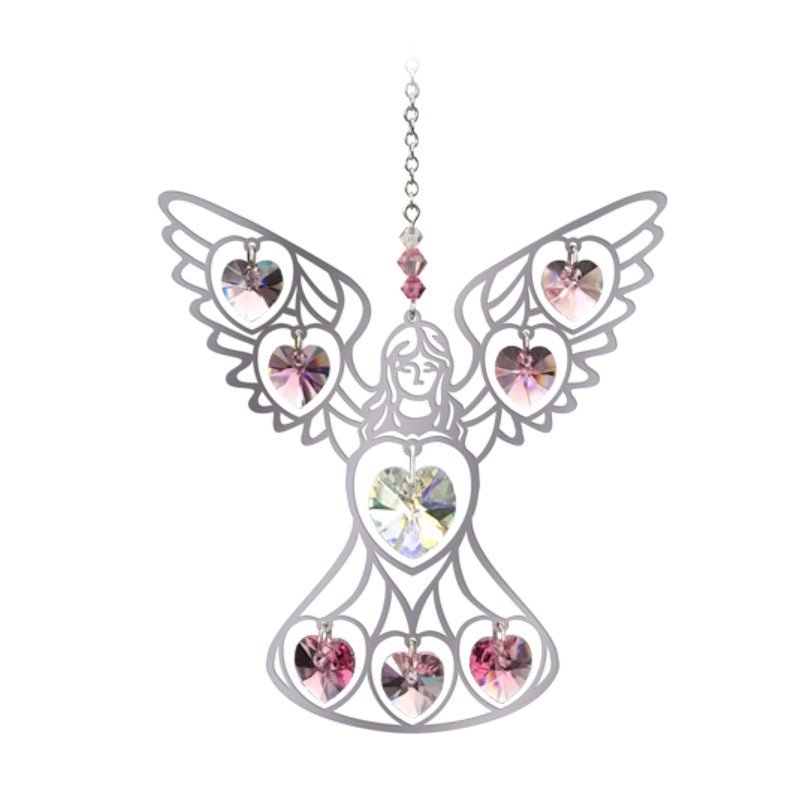 Angel (Baby Pink) Crystal Suncatcher - Wild Things Crystal from thetraditionalgiftshop.live