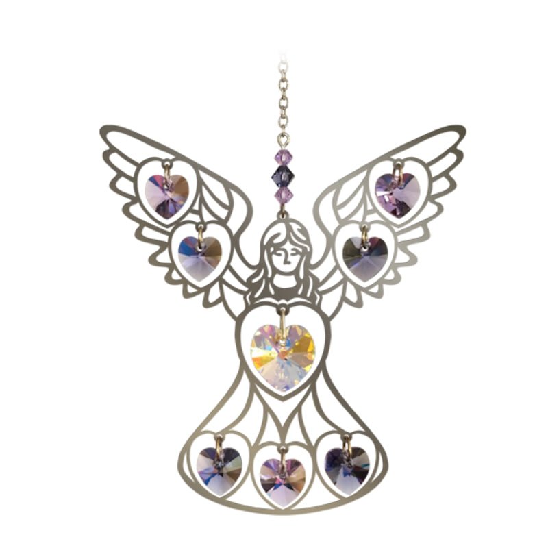 Angel (Purple) Crystal Suncatcher - Wild Things Crystal from thetraditionalgiftshop.live