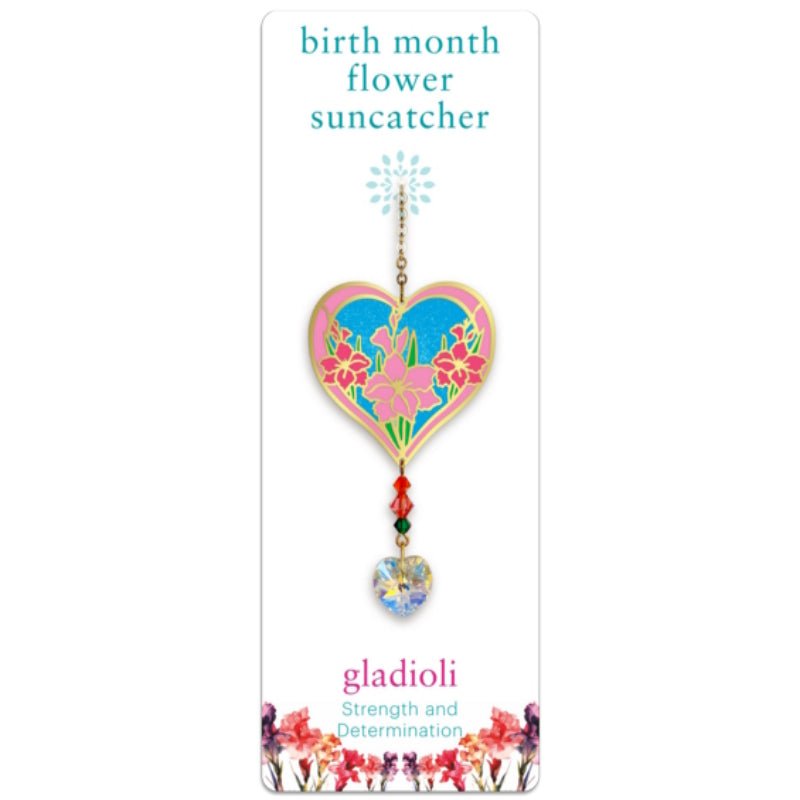 August (Gladioli) Birth Month Flower Suncatcher - Wild Things Crystal from thetraditionalgiftshop.live