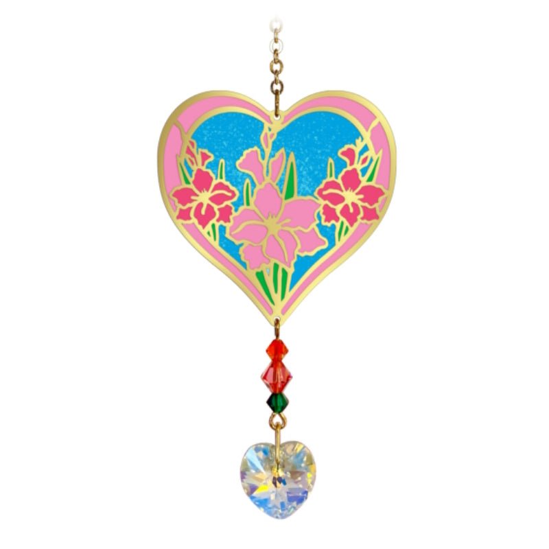 August (Gladioli) Birth Month Flower Suncatcher - Wild Things Crystal from thetraditionalgiftshop.live