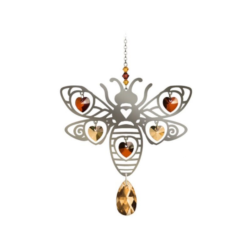 Bee (Autumn Gold) Crystal Suncatcher - Wild Things Crystal from thetraditionalgiftshop.live