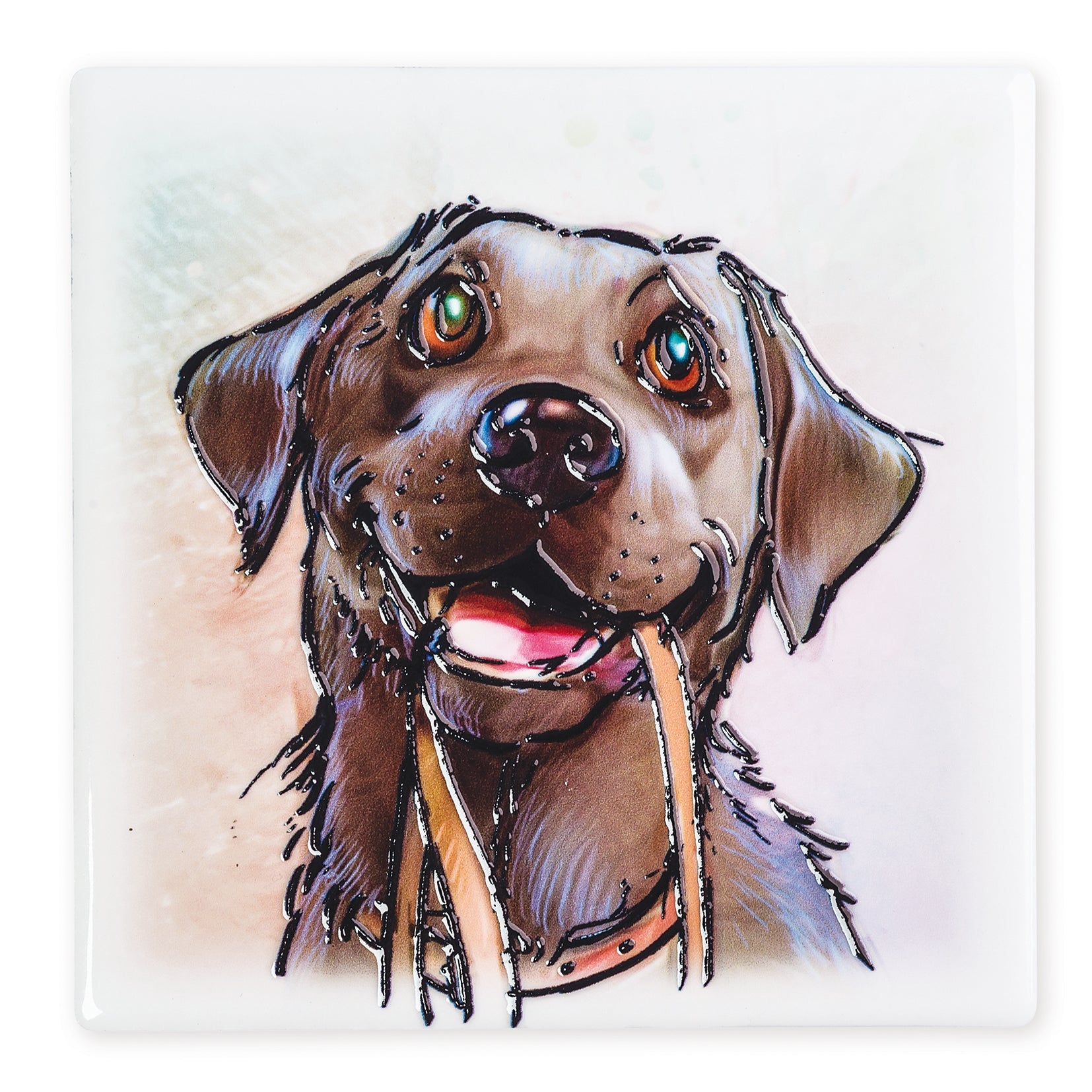 Black Labrador Ceramic Art Coaster - Art of Arora from thetraditionalgiftshop.live