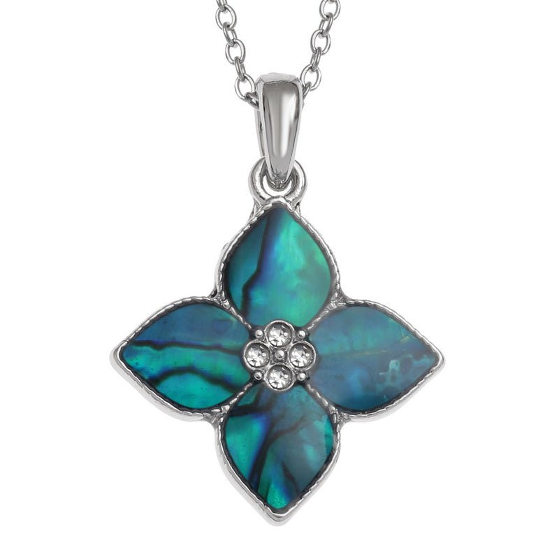 Blue Flower Paua Shell Necklace - Tide Jewellery from thetraditionalgiftshop.live