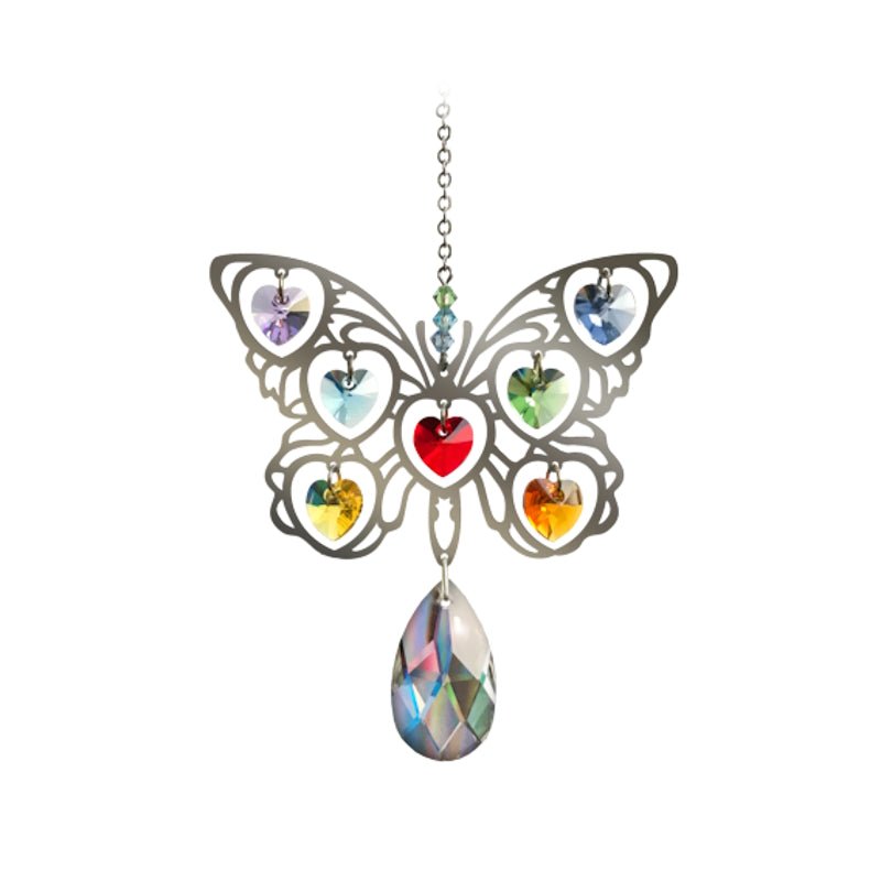 Butterfly (Rainbow) Crystal Suncatcher - Wild Things Crystal from thetraditionalgiftshop.live
