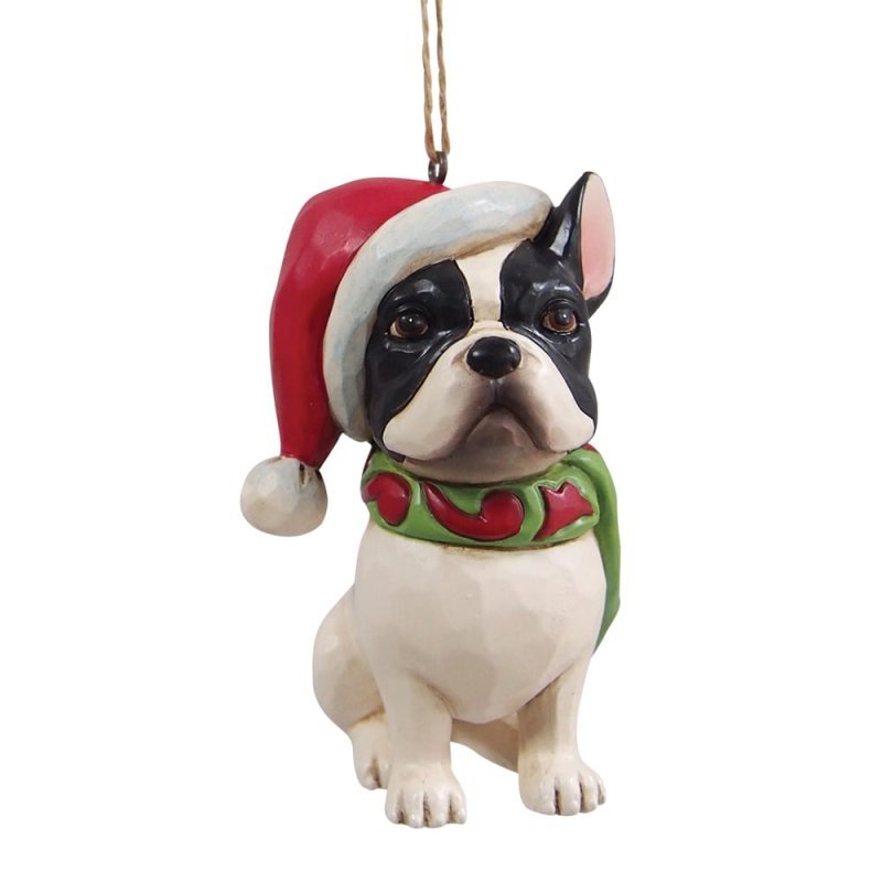 Christmas Dog French Bulldog (Hanging Ornament) - Heartwood Creek by Jim Shore from thetraditionalgiftshop.live