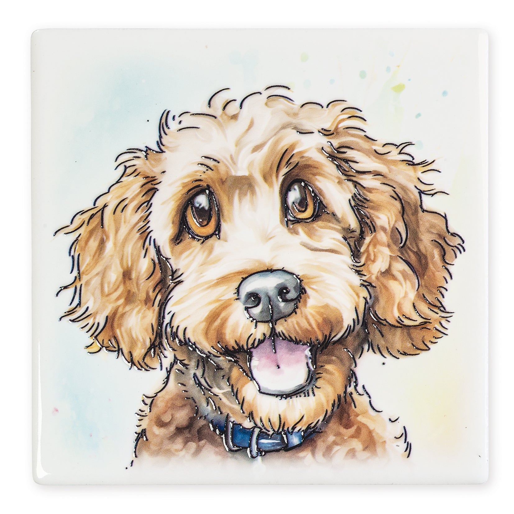 Cockerpoo (Poodle Cross) Ceramic Art Coaster - Art of Arora from thetraditionalgiftshop.live