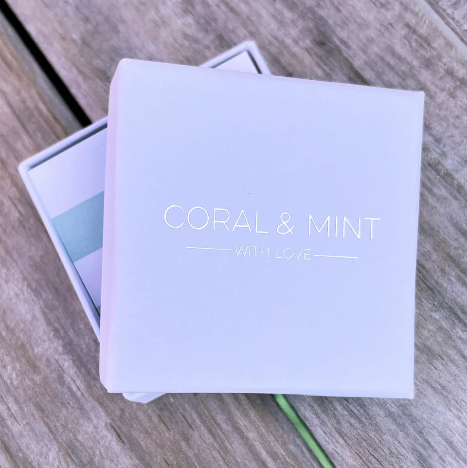 Doodle Heart Climber Stud Earrings (Silver Plated) - Coral & Mint from thetraditionalgiftshop.live