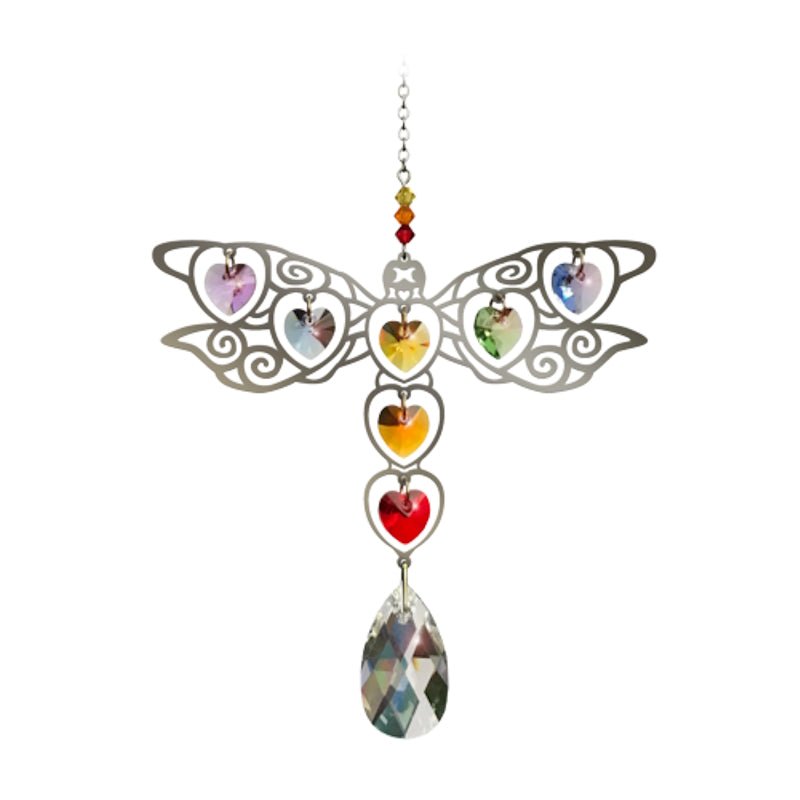 Dragonfly (Rainbow) Crystal Suncatcher - Wild Things Crystal from thetraditionalgiftshop.live