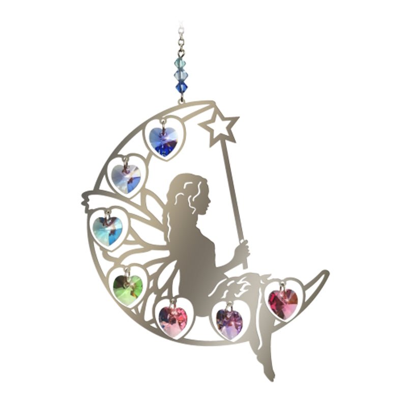 Fairy with Wand (Confetti) Crystal Suncatcher - Wild Things Crystal from thetraditionalgiftshop.live