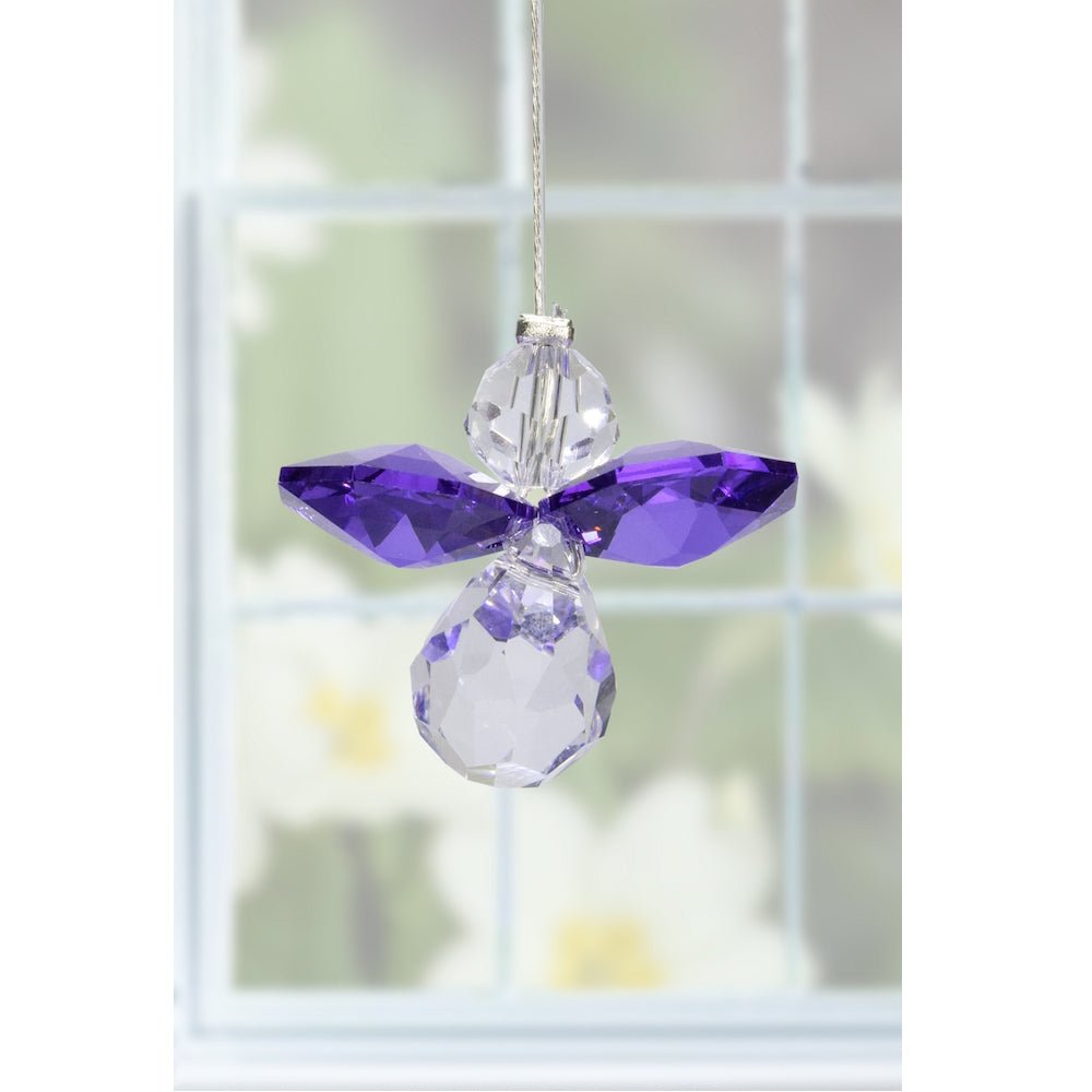 February Birthstone Crystal Guardian Angel - Amethyst (Small) - Wild Things Crystal from thetraditionalgiftshop.live