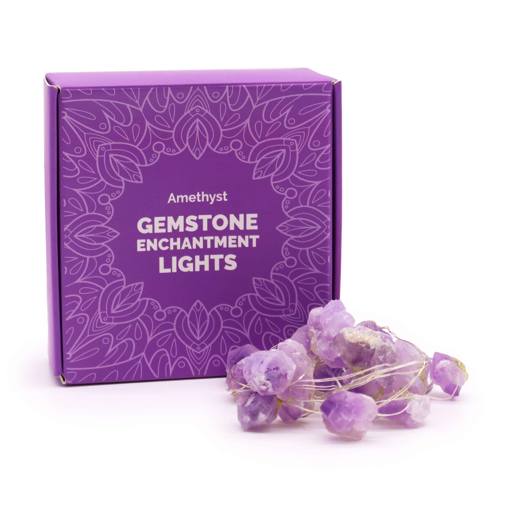 Gemstone LED String Lights - Amethyst - Gemstone Enchantment Lights from thetraditionalgiftshop.live