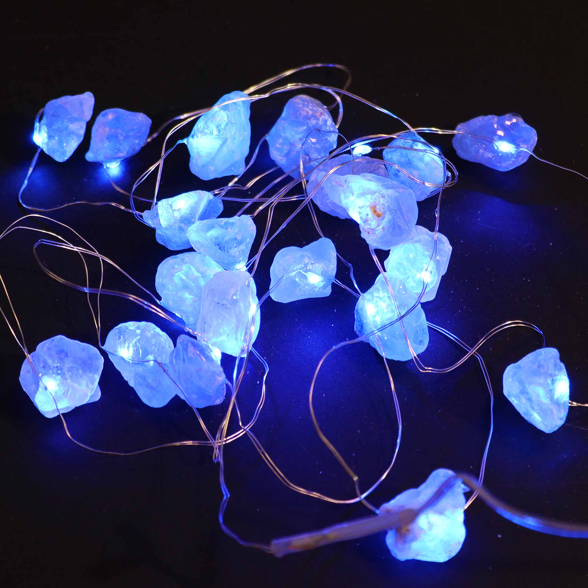 Gemstone LED String Lights - Celestite - Gemstone Enchantment Lights from thetraditionalgiftshop.live