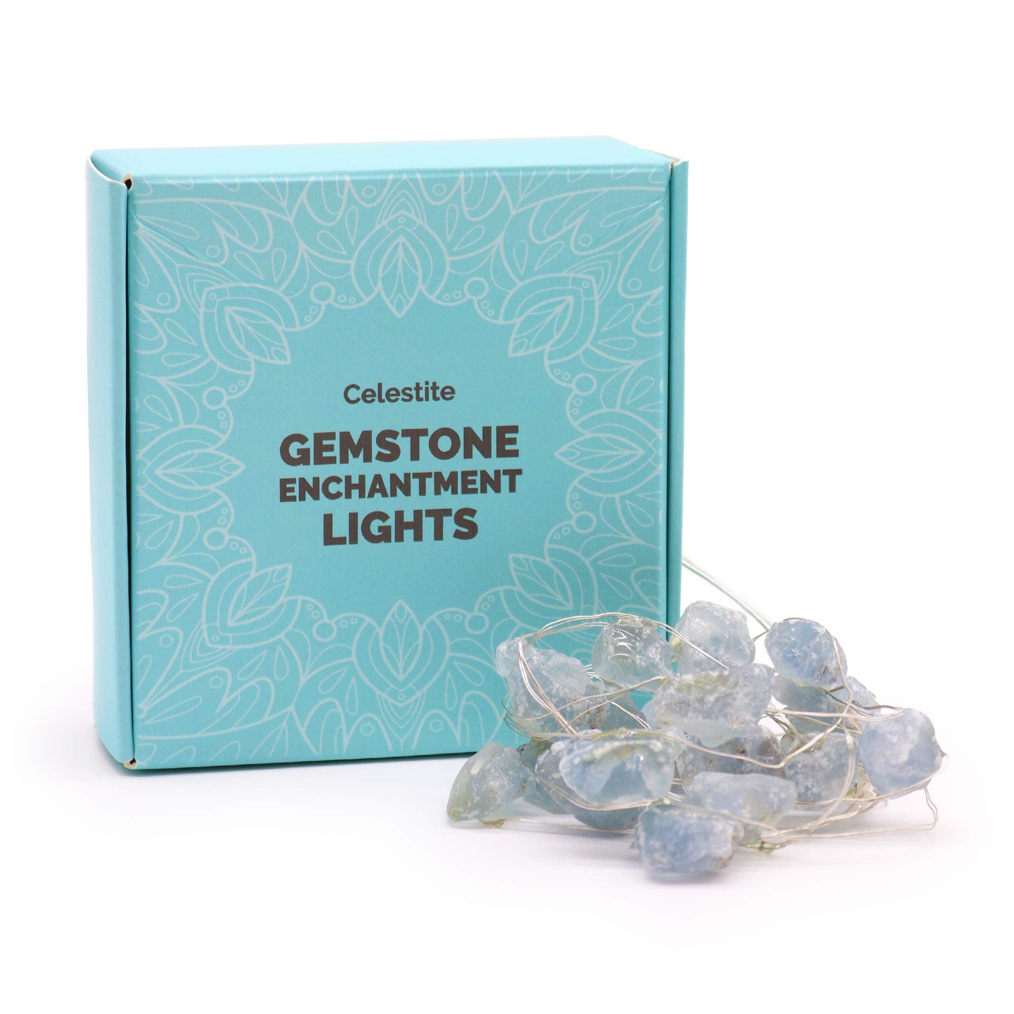 Gemstone LED String Lights - Celestite - Gemstone Enchantment Lights from thetraditionalgiftshop.live