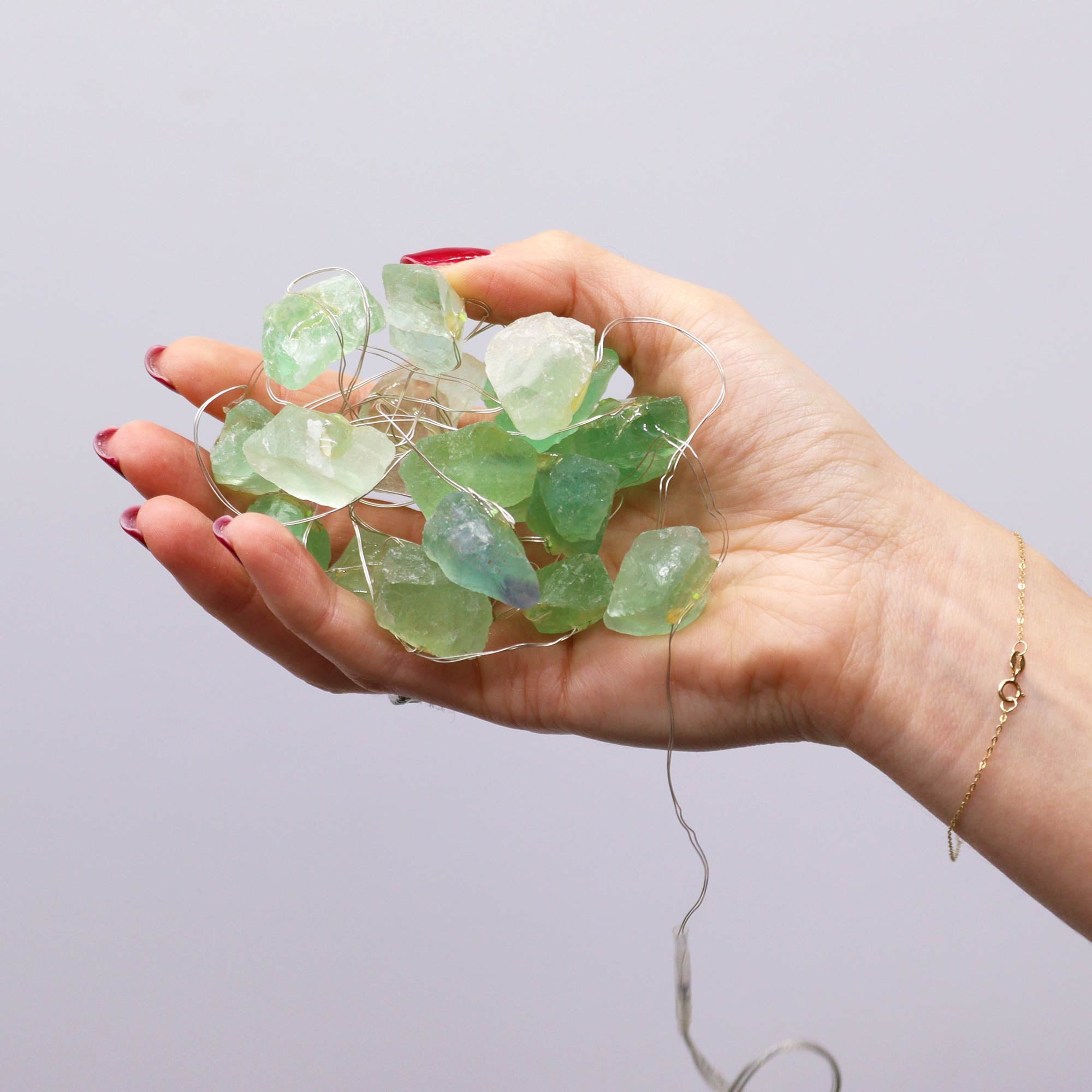 Gemstone LED String Lights - Crystal Jade - Gemstone Enchantment Lights from thetraditionalgiftshop.live