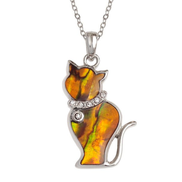 Ginger Cat Paua Shell Necklace - Tide Jewellery from thetraditionalgiftshop.live
