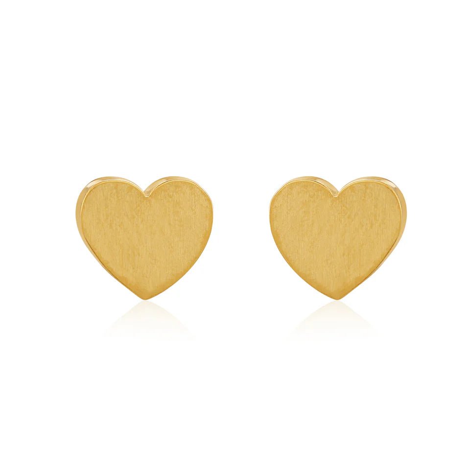 Gold Heart Stud Earrings (Gold Plated) - Coral & Mint from thetraditionalgiftshop.live