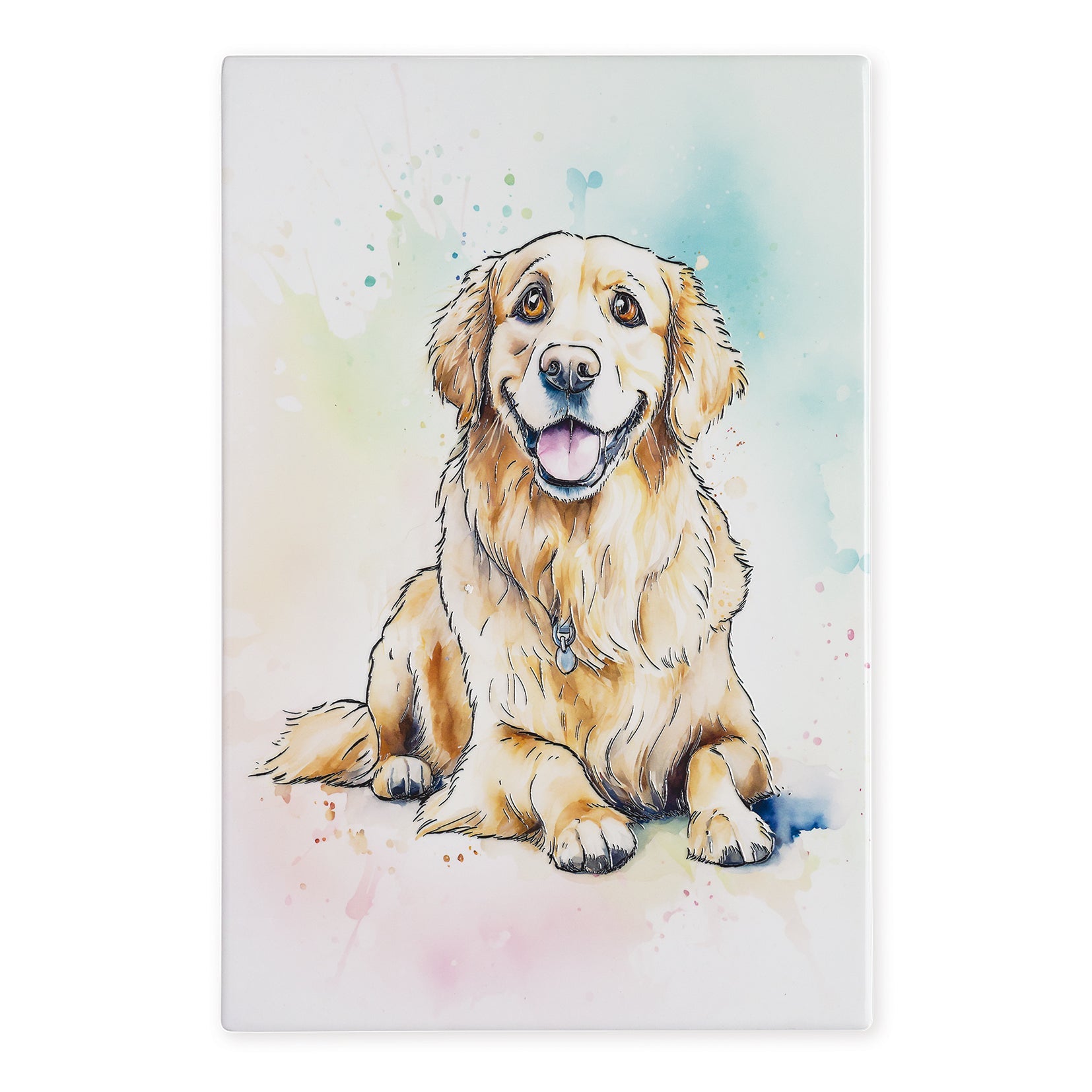 Golden Retriever Ceramic Art Tile - Art of Arora from thetraditionalgiftshop.live