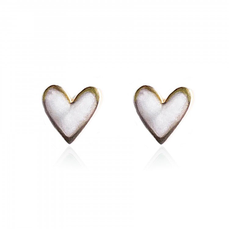 Heart Stud Earrings (Gold Plated) - Coral & Mint from thetraditionalgiftshop.live