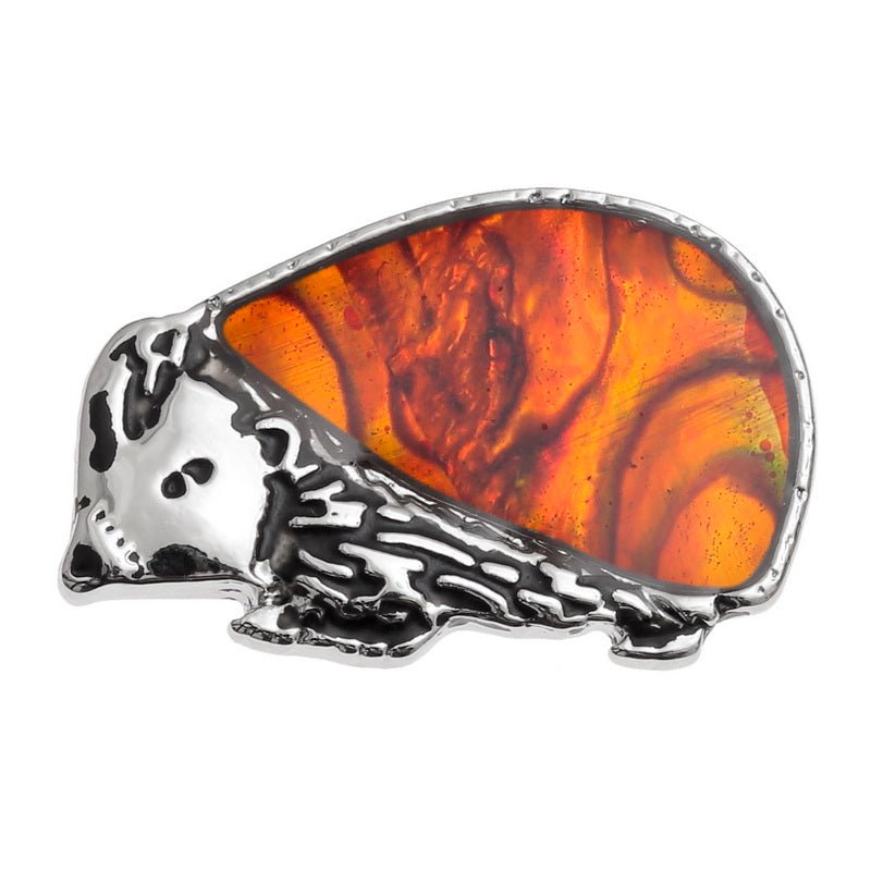 Hedgehog Paua Shell Pin Badge - Tide Jewellery from thetraditionalgiftshop.live