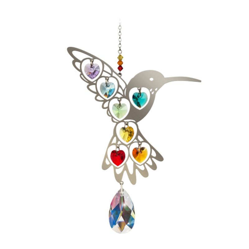 Hummingbird (Rainbow) Crystal Suncatcher - Wild Things Crystal from thetraditionalgiftshop.live