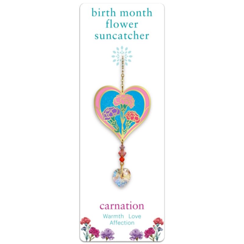 January (Carnation) Birth Month Flower Suncatcher - Wild Things Crystal from thetraditionalgiftshop.live