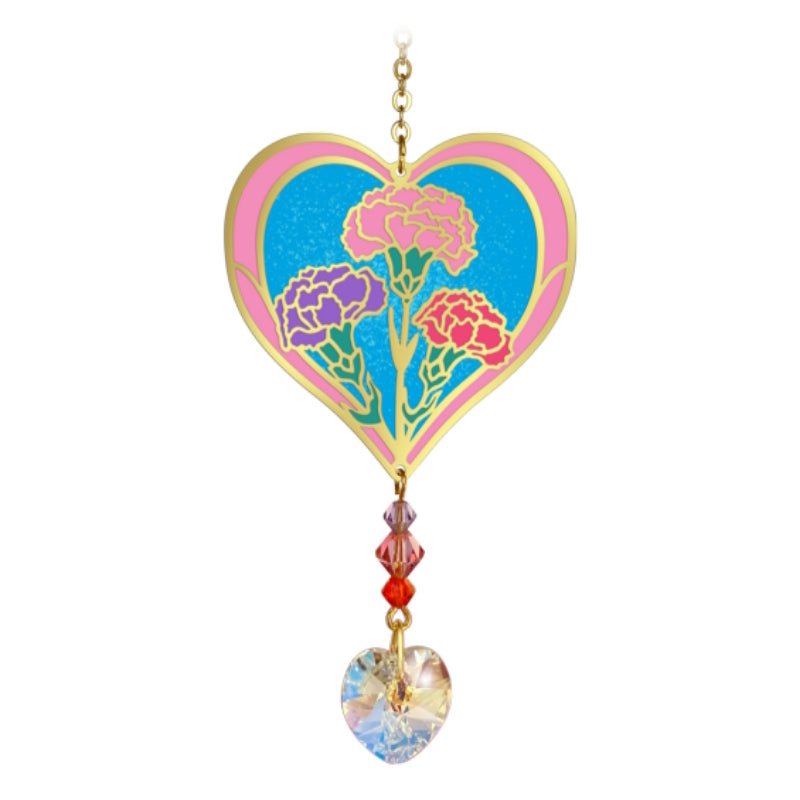 January (Carnation) Birth Month Flower Suncatcher - Wild Things Crystal from thetraditionalgiftshop.live