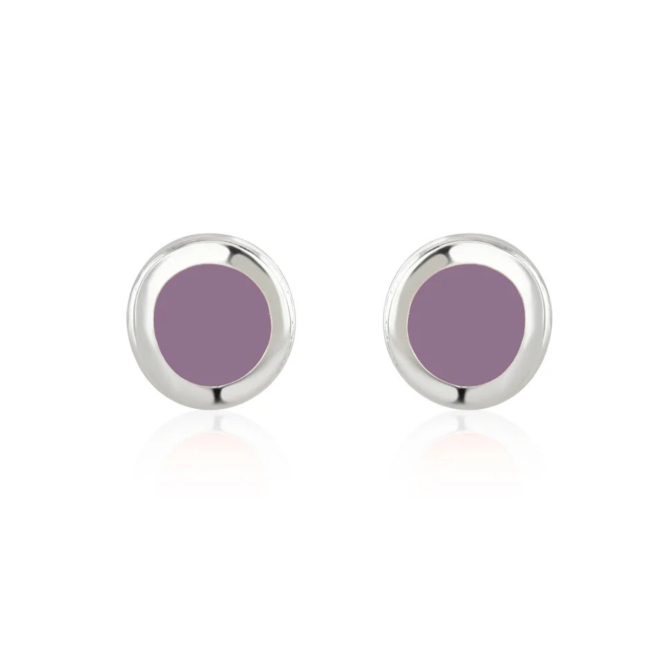 Lilac Stud Earrings (Silver Plated) - Coral & Mint from thetraditionalgiftshop.live