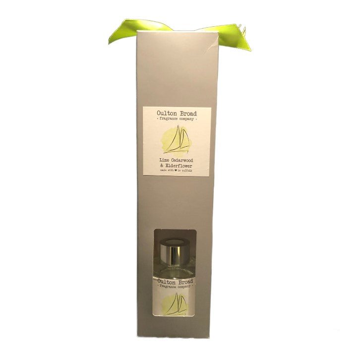Lime, Cedarwood & Elderflower Reed Diffuser - Oulton Broad Fragrance Company from thetraditionalgiftshop.live