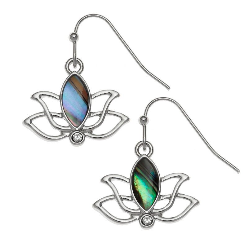 Lotus Flower Paua Shell Earrings - Tide Jewellery from thetraditionalgiftshop.live